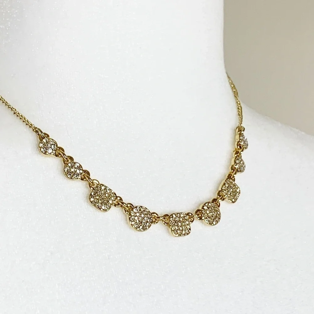 DKNY Gold-tone Pave Geometric Collar Necklace